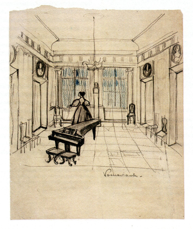 Szkic do dekoracji Warszawianki, rys. Stanisław Wyspiański, 1898, Rys. Pol. nr 3893, Muzeum Narodowe w Warszawie Szkic do dekoracji Warszawianki, rys. Stanisław Wyspiański, 1898, Rys. Pol. nr 3893, Muzeum Narodowe w Warszawie