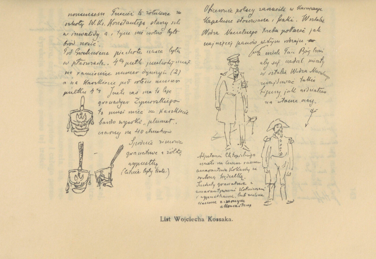 Szkice Wojciecha Kossaka do wznowienia Warszawianki w 1901, przedruk w: Kotarbińska, 1930, s. 142 Szkice Wojciecha Kossaka do wznowienia Warszawianki w 1901, przedruk w: Kotarbińska, 1930, s. 142