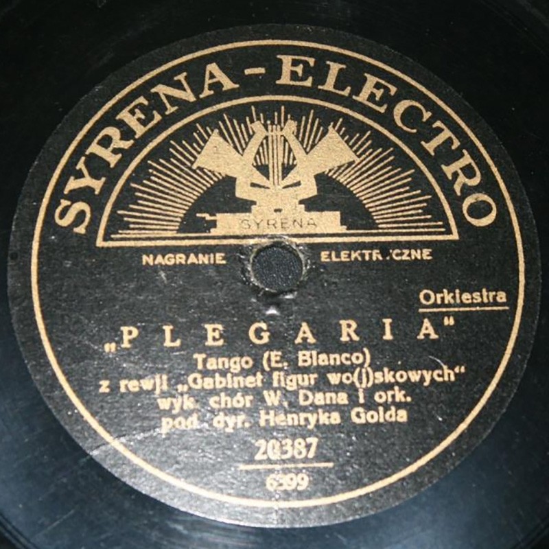 Plegaria – plate’s label, Syrena-Electro (20387), source: staremelodie.pl Plegaria – plate’s label, Syrena-Electro (20387), source: staremelodie.pl