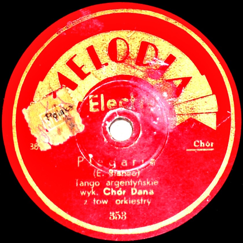 Plegaria – plate’s label, Melodia-Electro (20383), source: staremelodie.pl Plegaria – plate’s label, Melodia-Electro (20383), source: staremelodie.pl