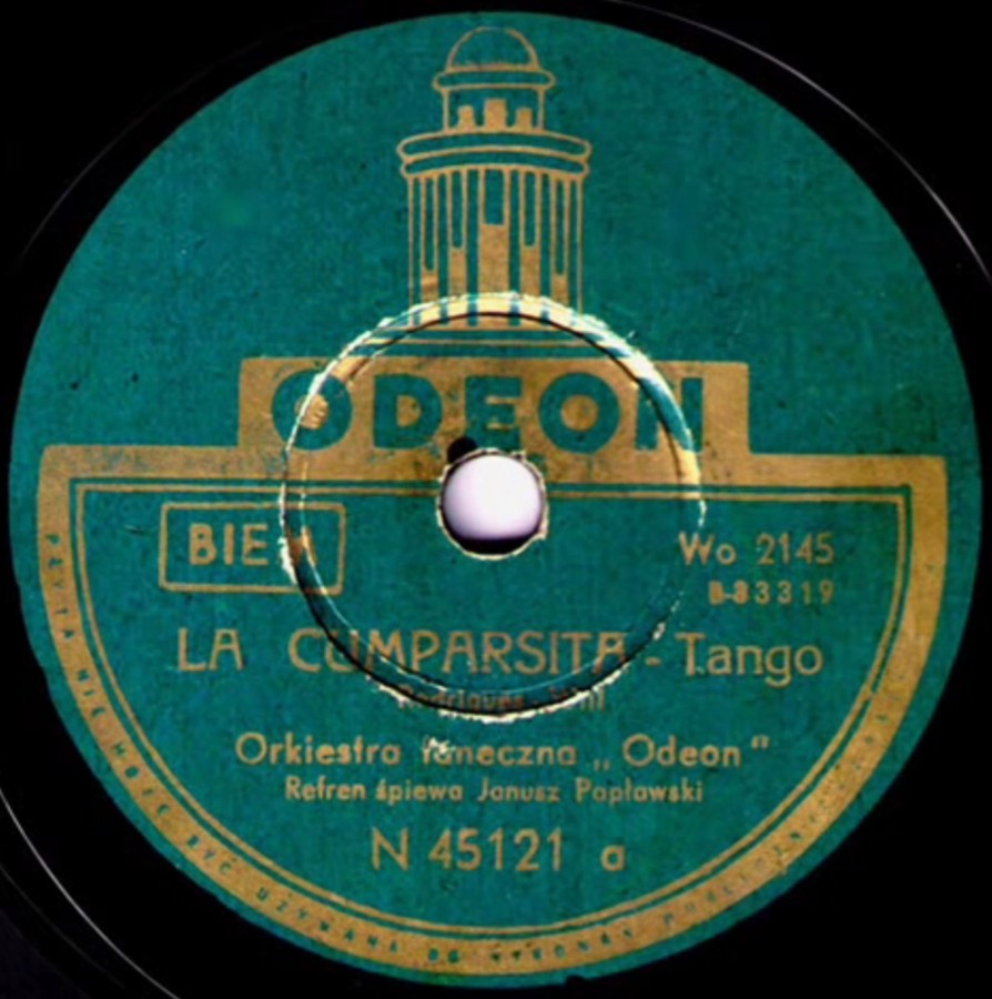 La Cumparsita - etykieta, Odeon, seria N (Wo2145), źródło: staremelodie.pl [kolekcja: 240252]