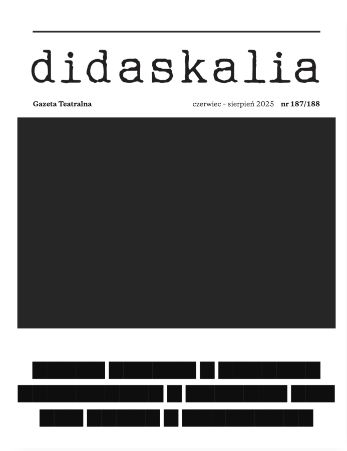 czarna okładka "Didaskaliów. Gazety Teatralnej" nr 187-188 czarna okładka "Didaskaliów. Gazety Teatralnej" nr 187-188