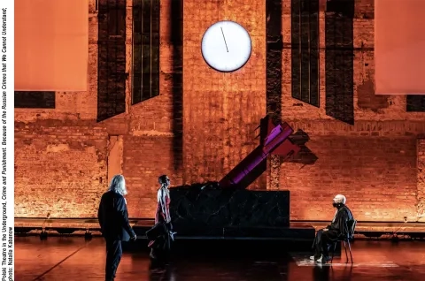 Polski Theatre in the Underground, Crime and Punishment. Because of the Russian Crimes that We Cannot Understand; photo: Natalia Kabanow Polski Theatre in the Underground, Crime and Punishment. Because of the Russian Crimes that We Cannot Understand; photo: Natalia Kabanow